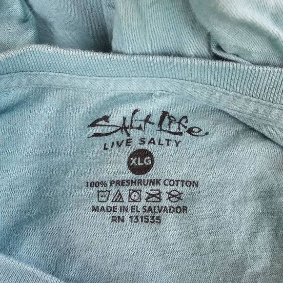 Salt Life XL T-Shirt Blue Graphic Tee Tuna Fish Way of the Waterman Cotton - Picture 6 of 6
